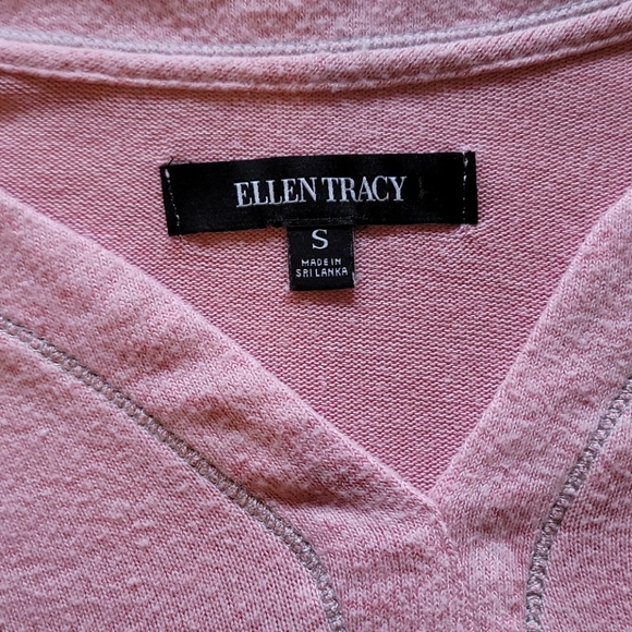 Ellen Tracy pink soft long sleeve sweater blouse - Picture 7 of 10